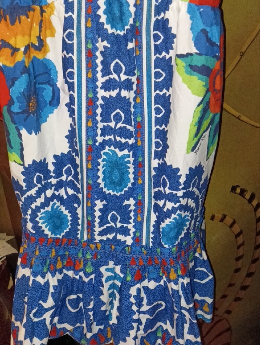 FARM Rio Vibrant Multicolor Floral Slip with Beaded Straps - Picture 4 of 7